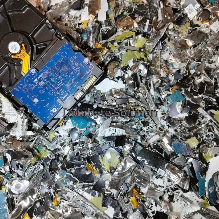 Hard disk drives shredded into fragments