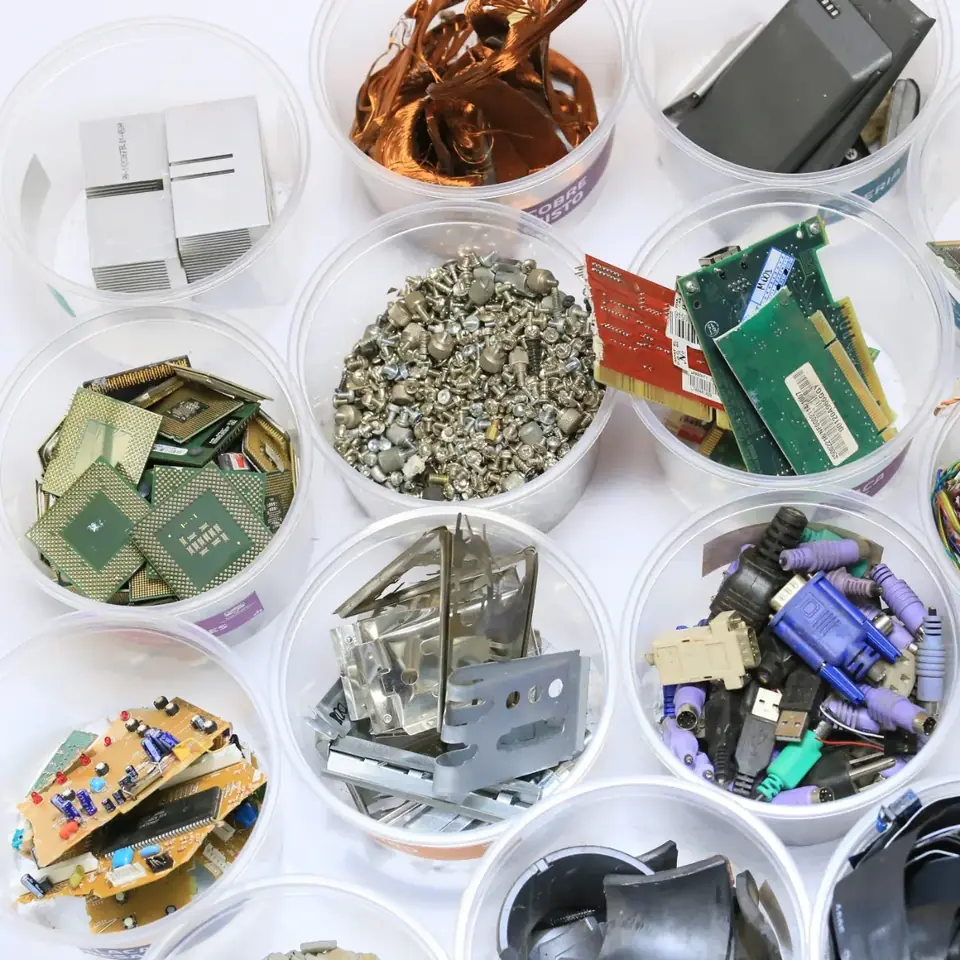Sorted materials recovered from recycled IT equipment