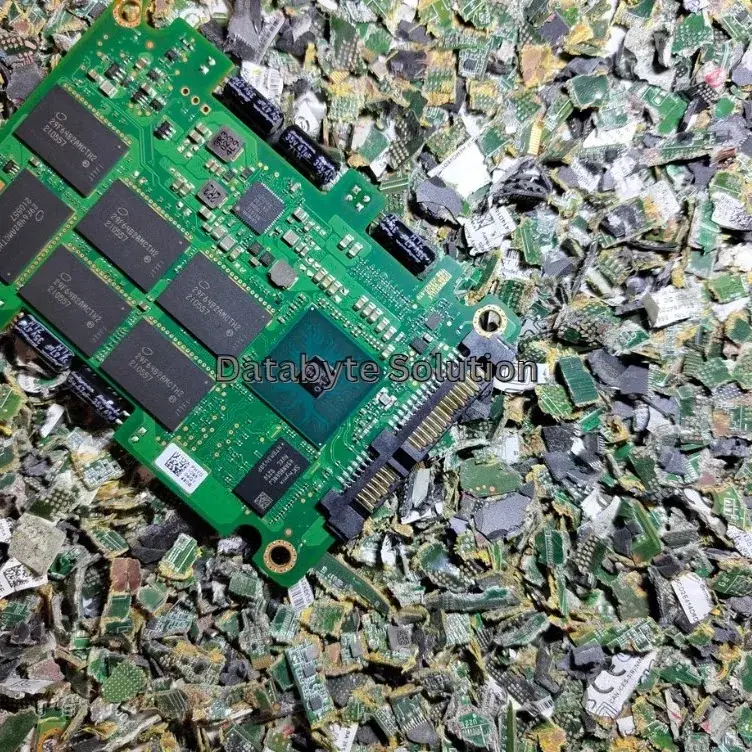 Shredded solid state drives and circuit boards